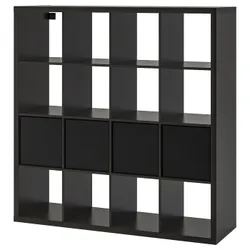 IKEA KALLAX (390.305.91) книжкова шафа на 4 вставки, чорно-коричневий