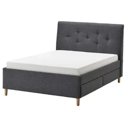 IKEA IDANÄS(404.471.69) мягкая кровать с выдвижными ящиками, Гуннаред темно-серый