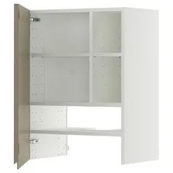 IKEA METOD(095.764.51) Капот -up шафа з полицею/дверима, білий/Voxtorp Gloss Dark -brown