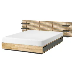 IKEA MANDAL(496.159.88) Рама кровати с подголовником, Береза/серый