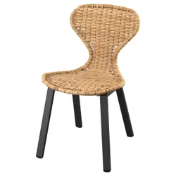 IKEA SKÅLSTA(496.093.79) стул, Rattan/из профилированного металла/черного серого