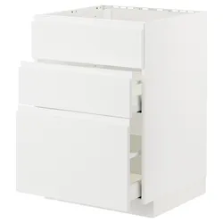 IKEA METOD / MAXIMERA(394.776.52) стоячий шкаф / вытяжка с ящиками, белый / Воксторп матовый белый