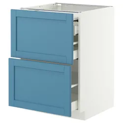 IKEA METOD / MAXIMERA(296.007.18) ST Cabinet с выдвижным верхом/3 -й, Biały/Lerhyttan Blue