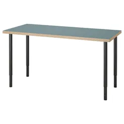 IKEA LAGKAPTEN / OLOV(495.234.65) рабочий стол, серо-бирюзовый/черный