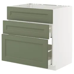 IKEA METOD / MAXIMERA(195.178.47) SZ ZL+3FR/2SZU, Biały/Axstad Greya -green