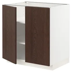 IKEA METOD (294.559.95) stj шкаф/полки/2 дверцы, белый / синарп коричневый