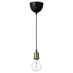 IKEA JÄLLBY / LUNNOM(594.915.05) подвесной светильник с лампочкой, латунный шарик/прозрачный
