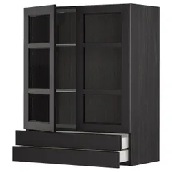 IKEA METOD / MAXIMERA(394.531.99) шкаф с 2 дверями/2 ящиками, черный/Lerhyttan черная морилка