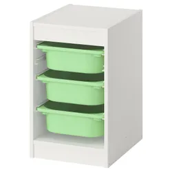 IKEA TROFAST(495.732.24) Полка с контейнерами, белый/светло -зеленый