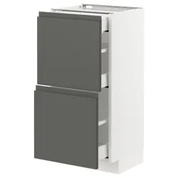 IKEA METOD / MAXIMERA(193.103.28) 2-дверный / 3-местный, белый/Воксторп темно-серый