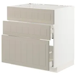 IKEA METOD / MAXIMERA(394.081.64) стояча шафа / витяжка з ящиками, білий / Stensund beige