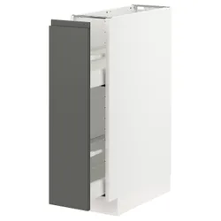 IKEA METOD / MAXIMERA(493.064.81) нижня шафа / висувні внутрішні кріплення, білий / Voxtorp темно-сірий