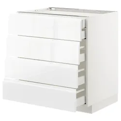 IKEA METOD / MAXIMERA(592.542.93) sz stj 4fr / 2n / 3wd, білий / Voxtorp глянцевий / білий