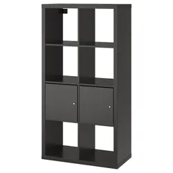 IKEA KALLAX (990.174.45) книжкова шафа з дверцятами, чорно-коричневий