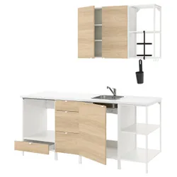 IKEA ENHET(493.374.06) кухня, білий/імітація дуб