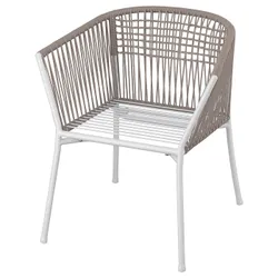 IKEA SEGERÖN(505.108.10) стул с подлокотниками, садовый, белый/бежевый