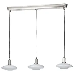 IKEA TÄLLBYN Підвісний світильник / 3 лампи, нікельований / біле опаловое скло (504.898.42)