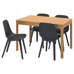 IKEA EKEDALEN / ODGER(794.830.24) стол и 4 стула, дуб / антрацит