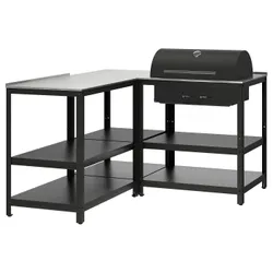 IKEA GRILLSKÄR(496.161.34) гриль на вугіллі з кухонним островом, нержавіюча сталь/зовні