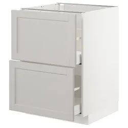 IKEA METOD / MAXIMERA (792.743.27) sz stj 2fr / 2in szu, білий / Lerhyttan світло-сірий