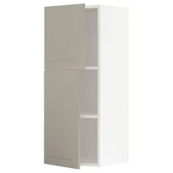 IKEA METOD(394.650.36) навісна шафа з полицями / 2 двер, білий / Stensund beige