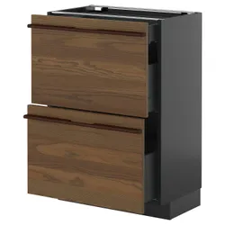 IKEA METOD / KNIVSHULT(695.897.66) Кабінет STJ 2FR/3SZU, Чорноззаря/Стенста темно -коричневий шпон