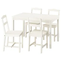 IKEA HAUGA / HAUGA(895.748.63) Стіл та 4 стільці, білий/білий