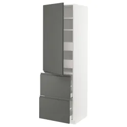 IKEA METOD / MAXIMERA(493.575.69) w sz z pół / 4 szu / drz / 2 fr, белый/Воксторп темно-серый