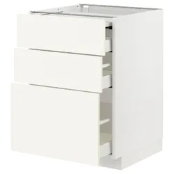 IKEA METOD / MAXIMERA(195.072.35) тумба с выдвижной крышкой / 3 ящика, белый/Вальстена белый