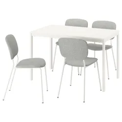 IKEA VIHALS / VIHALS(195.899.57) Стол и 4 стула, Белый/белый тибблби бежевый