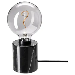 IKEA MARKFROST / MOLNART (594.818.94) настільна лампа з лампочкою, чорне/сіре прозоре скло