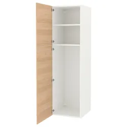 IKEA ENHET(394.354.74) высокий шкаф 2 двери, белый / имитация дуб
