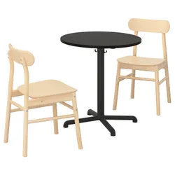 IKEA STENSELE / RÖNNINGE(692.971.26) стол и 2 стула, антрацит/антрацитовая береза