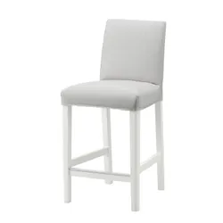 IKEA BERGMUND(393.882.03) Барний стілець зі спинкою, білий/Orrsta світло-сірий