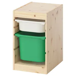 IKEA TROFAST(996.019.98) стелаж з контейнерами, світло-сосна пофарбована в білий білий/світло-зелений