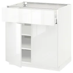 IKEA METOD / MAXIMERA(394.621.13) верхний ящик / 2 двери, белый / Рингхульт белый