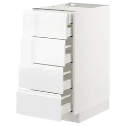 IKEA METOD / MAXIMERA(392.542.89) sz stj 4fr / 2n / 3wd, білий / Voxtorp глянцевий / білий