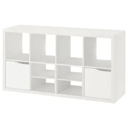 IKEA KALLAX(895.529.41) стояти, з 2 дверцятами з 2 вставками з полицею/хвиля білий