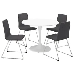 IKEA DOCKSTA / LILLÅNÄS(294.951.14) стол и 4 стула, белый/хром темно-серый