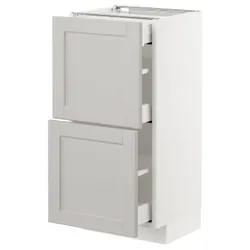 IKEA METOD / MAXIMERA(692.742.57) 2-дверный / 3-местный, белый / лерхиттан светло-серый