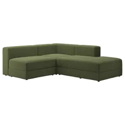 IKEA JÄTTEBO(494.851.90) модульний кутовий диван 2,5 місний з шезлонгом, справа/Самсала темно-жовто-зелена