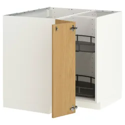 IKEA METOD(896.008.43) Угловой шкаф с каруселем, белый/синарп вокруг дуба