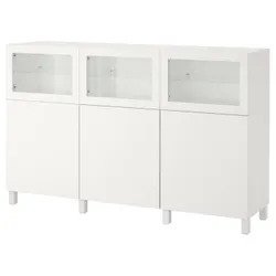 IKEA BESTÅ(092.080.29) сочетание с дверью, белый Лаппвикен/Синдвик белый прозрачное стекло