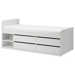 IKEA SLÄKT(292.919.56) каркас кровати с выдвижными ящиками, белый