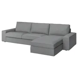 IKEA KIVIK (994.405.85) 4-местный диван с козеткой, Тибблби бежевый/серый