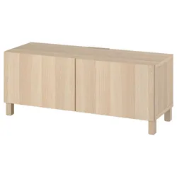 IKEA BESTÅ(394.196.24) Тумба під телевізор з дверцятами, ефект білого мореного дуба / Lappviken / ефект білого мореного дуба Stubbarp