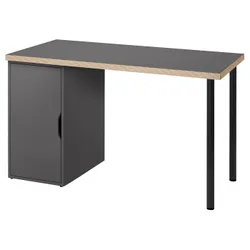 IKEA LAGKAPTEN / ALEX(595.849.34) стіл, сірий/імітація Чорна деревина