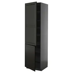 IKEA METOD(895.895.05) Висока шафа з полками/2DRZ, Чорна Чорна
