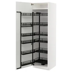 IKEA METOD(994.720.29) высокий шкаф с выдвижной кладовой, белый/Стенсунд белый