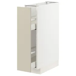 IKEA METOD / MAXIMERA(094.265.17) нижня шафа / висувні внутрішні кріплення, білий / Havstorp бежевий